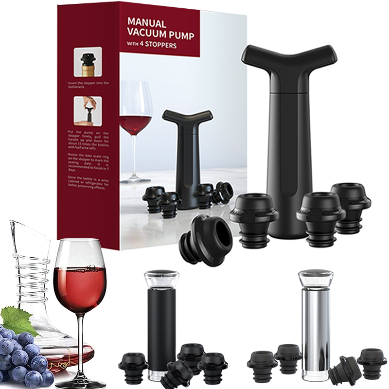 Wine Preservation Pump - سدادات النبيذ الفراغية، مضخة تفريغ، سدادات