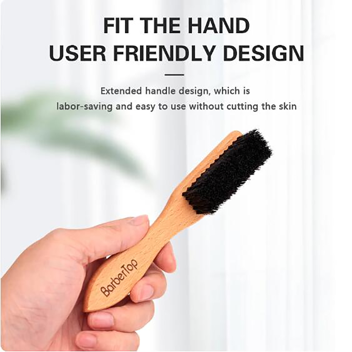 Home Barbershop - صالون الحلاقة مقبض خشبي شعيرات الخنزير