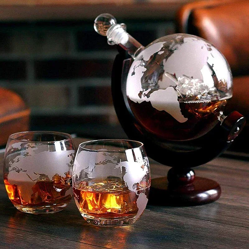 Decanter Globe Set - مجموعة إناءات الكرة الأرضية الإبداعية مع