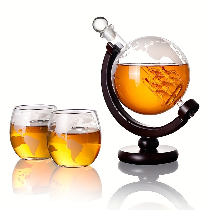 Decanter Globe Set - موزع ويسكي على شكل كرة أرضية