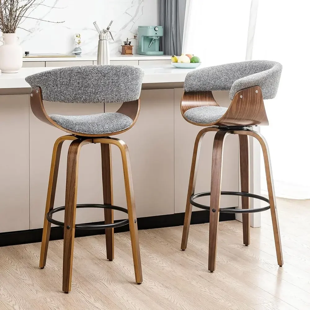 Home Bar Stools - مجموعة من كرسيين بار دوارين من