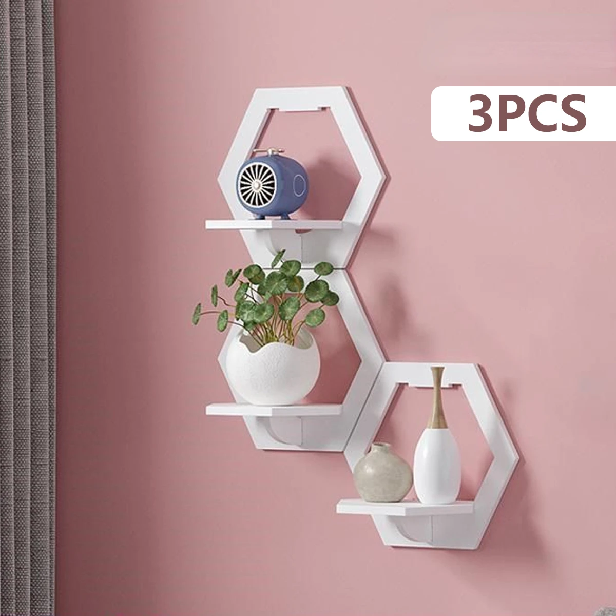 Home Bar Shelf - 3 قطعة رف جدار مسدس لكمة
