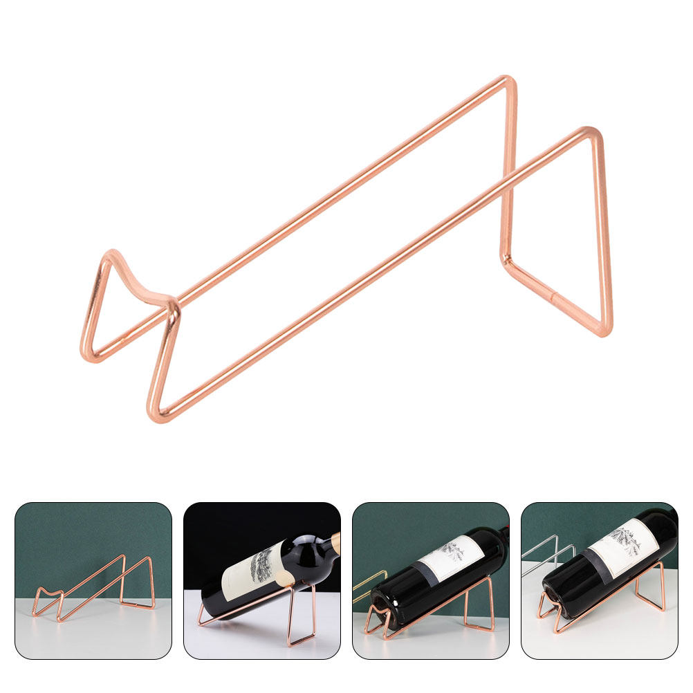 Home Bar Stand - حامل نبيذ حديدي بسيط لعرض زجاجة