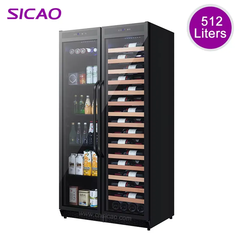 Home Bar And Fridge - ثلاجة مشروبات مدمجة ببابين، مبرد نبيذ