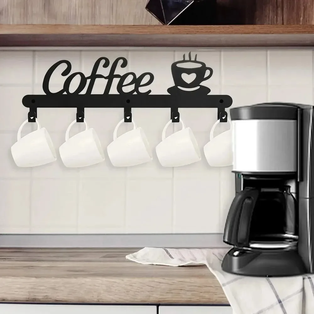 Home Bar Word - حامل أكواب قهوة معدني مثبت على