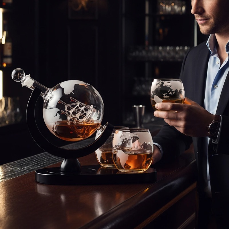 طقم ديكانتر على شكل كرة أرضية  - مراجعة Decanter Globe Set وسعره