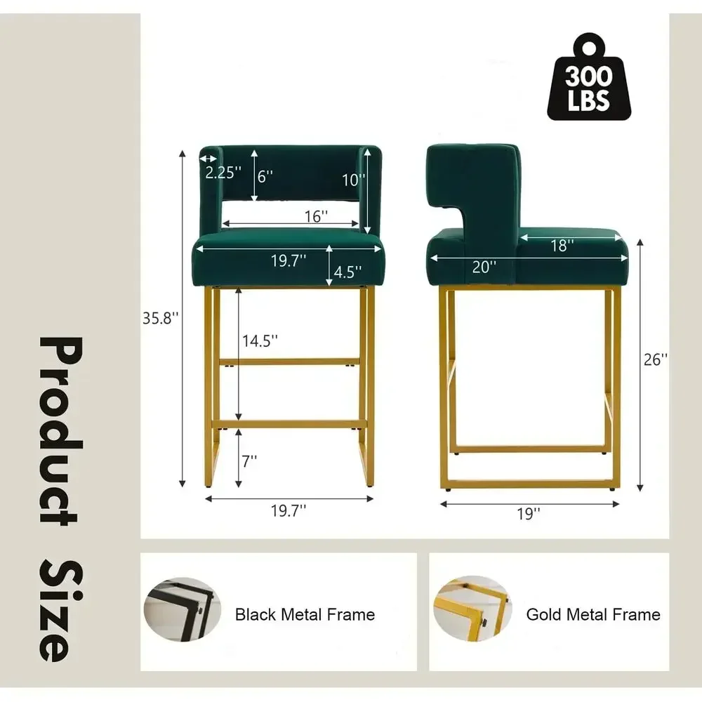 مجموعة من كرسيين بار من المخمل - مراجعة Home Bar Stools وسعره