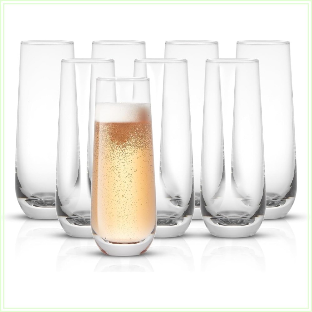 مجموعة من 8 كؤوس شمبانيا بدون  - مراجعة Highball Glass Set وسعره