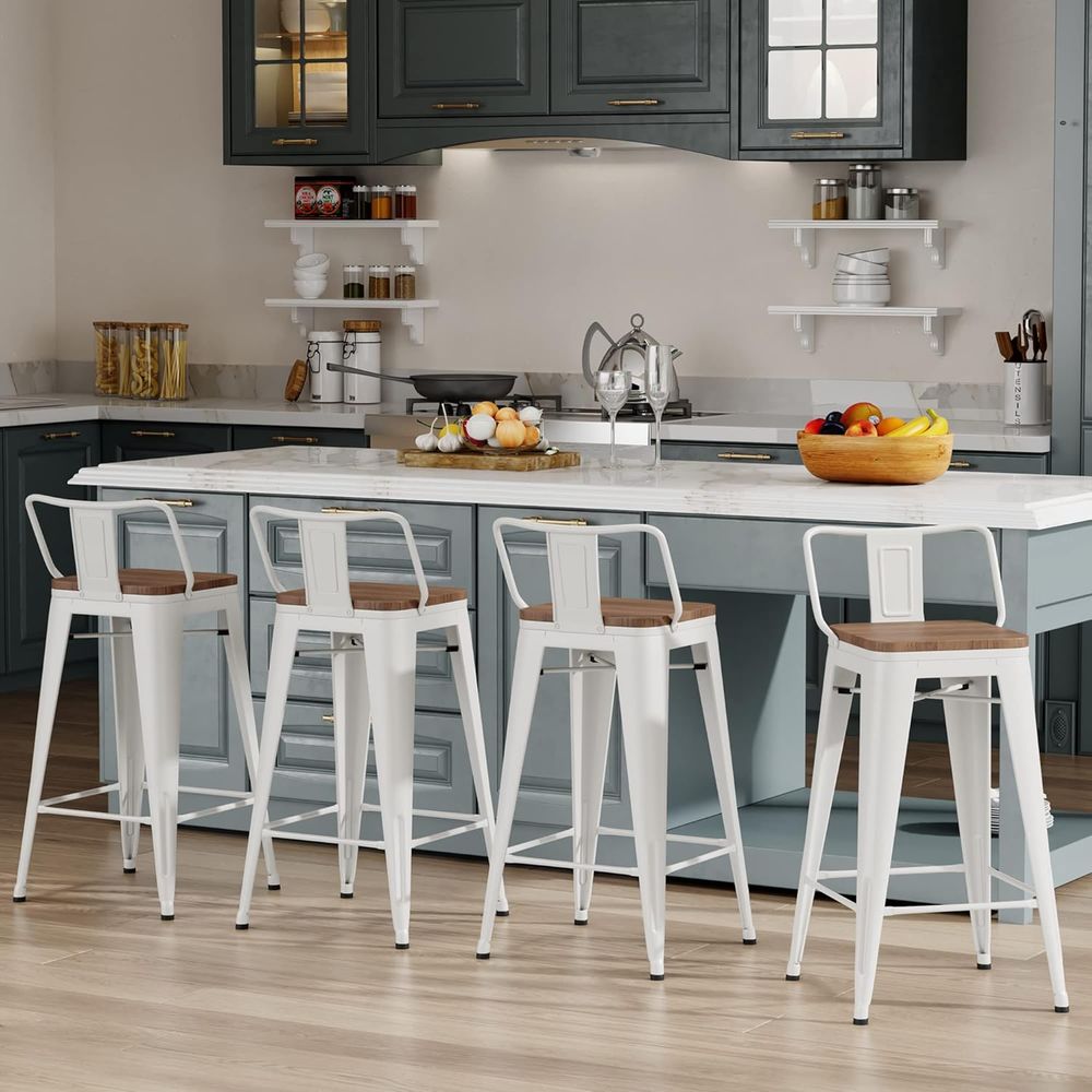 مجموعة من 4 كراسي بار معدنية ص - مراجعة Home Bar Stools وسعره