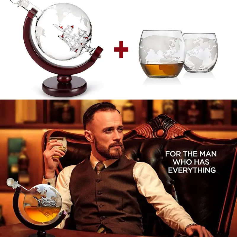 مجموعة زجاج الويسكي كريستال غل - مراجعة Decanter Globe Set وسعره