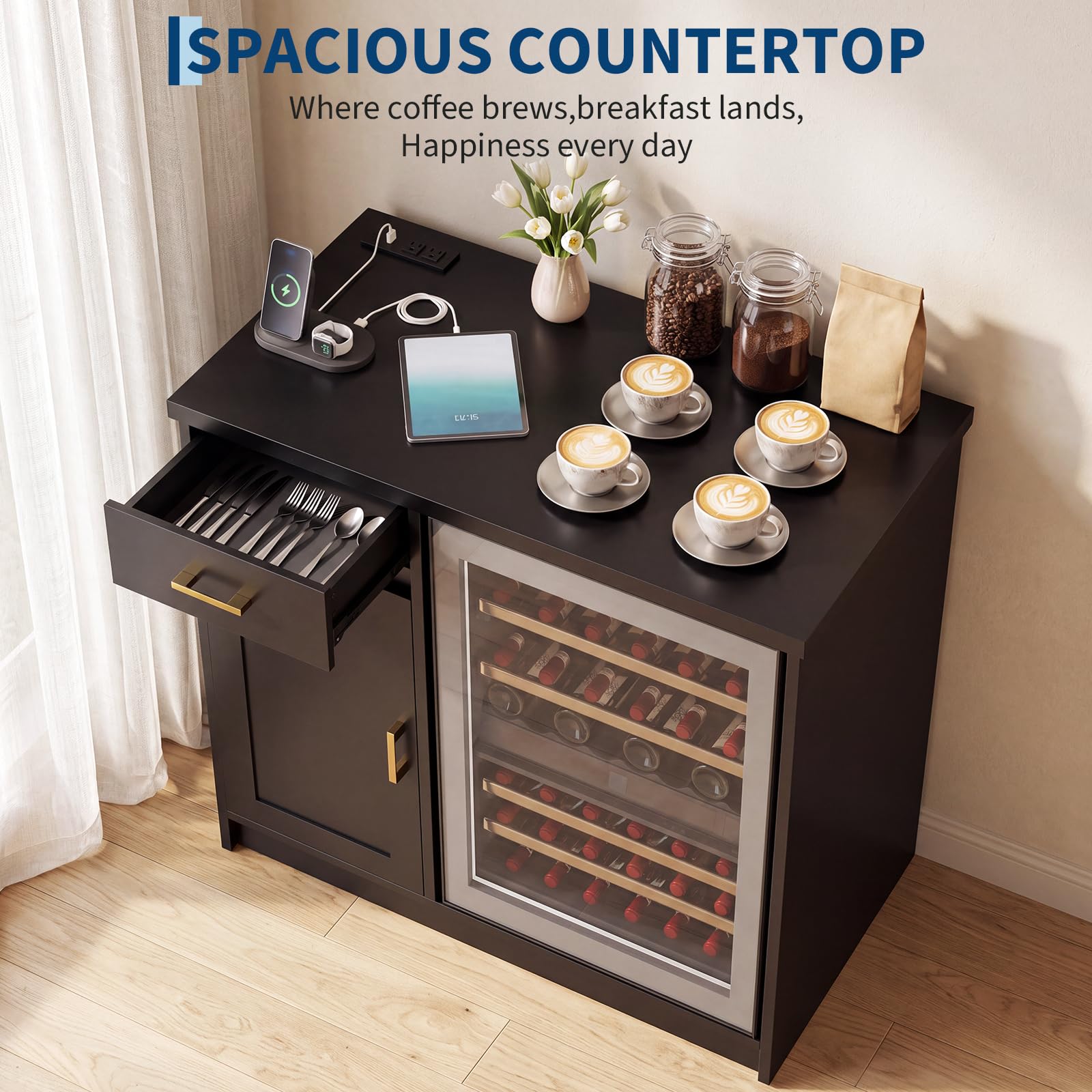 خزانة بار نبيذ بتصميم ريفي مقا - مراجعة Home Bar And Fridge وسعره