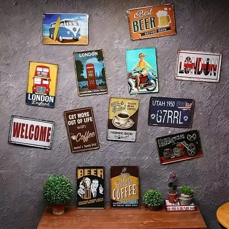 لافتة جدارية معدنية عتيقة بتصم - مراجعة Home Bar Word وسعره