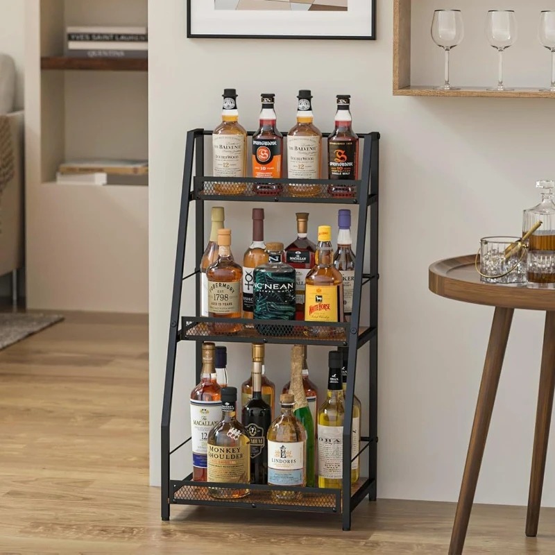 رف نبيذ ثلاثي الطبقات على شكل  - مراجعة Home Bar Shelf وسعره