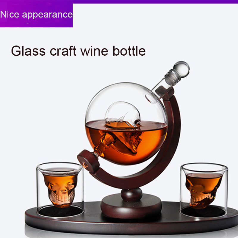 الجمجمة غلوب ويسكي الدورق مجمو - مراجعة Decanter Globe Set وسعره