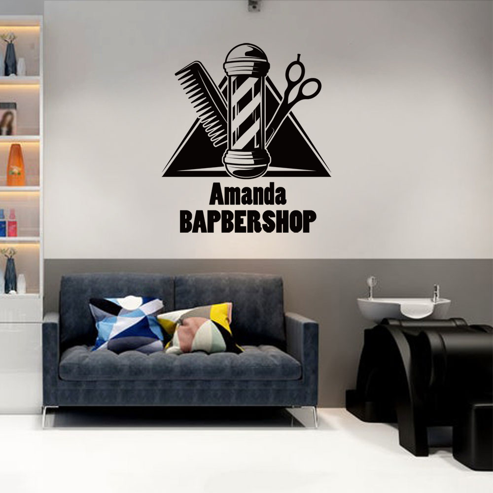 ملصق جداري مخصص للحلاقين مع نص - مراجعة Home Barbershop وسعره