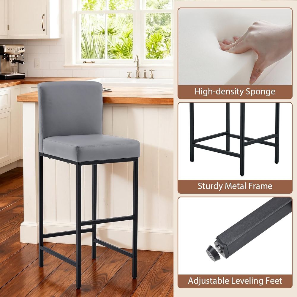 مجموعة من 4 كراسي بار رمادية م - مراجعة Home Bar Stools وسعره